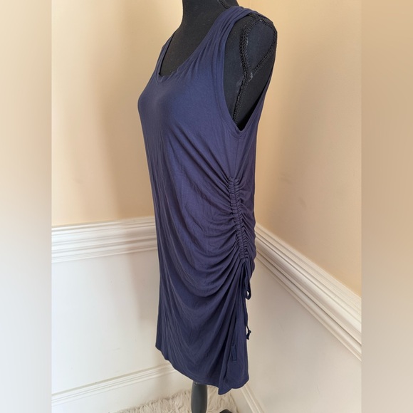 Athleta Blue Side gather T shirt‎ Dress sz Medium - Picture 6 of 9
